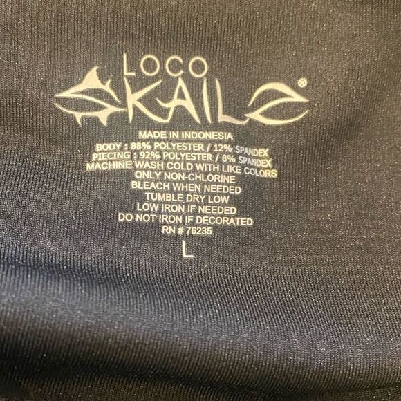 Loco Skaile Sz L Black Pull-On Yoga Exercise Everyday Capri Leggings - Picture 4 of 6